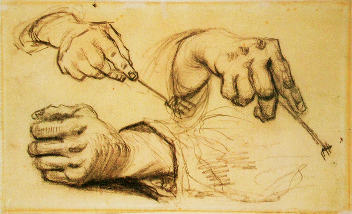  文森特·威廉·梵高  Vincent Willen Van Gogh —— 手部习作 (2)